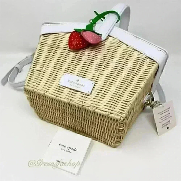 New Kate Spade Picnic Basket Strawberry - Picture 6 of 9